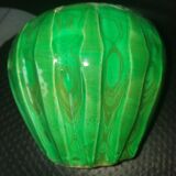 Green ceramic vase with a moist effect around 1930