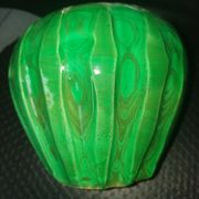 Vase céramique vert à effet de moire vers 1930