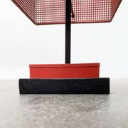 Minimalist perforated steel umbrella stand, 1960s