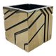 Pot à crayon brutaliste cube métal