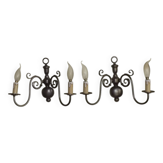 Paire de grandes appliques de style flamand en argent 5179