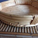 Duo of wicker round baskets