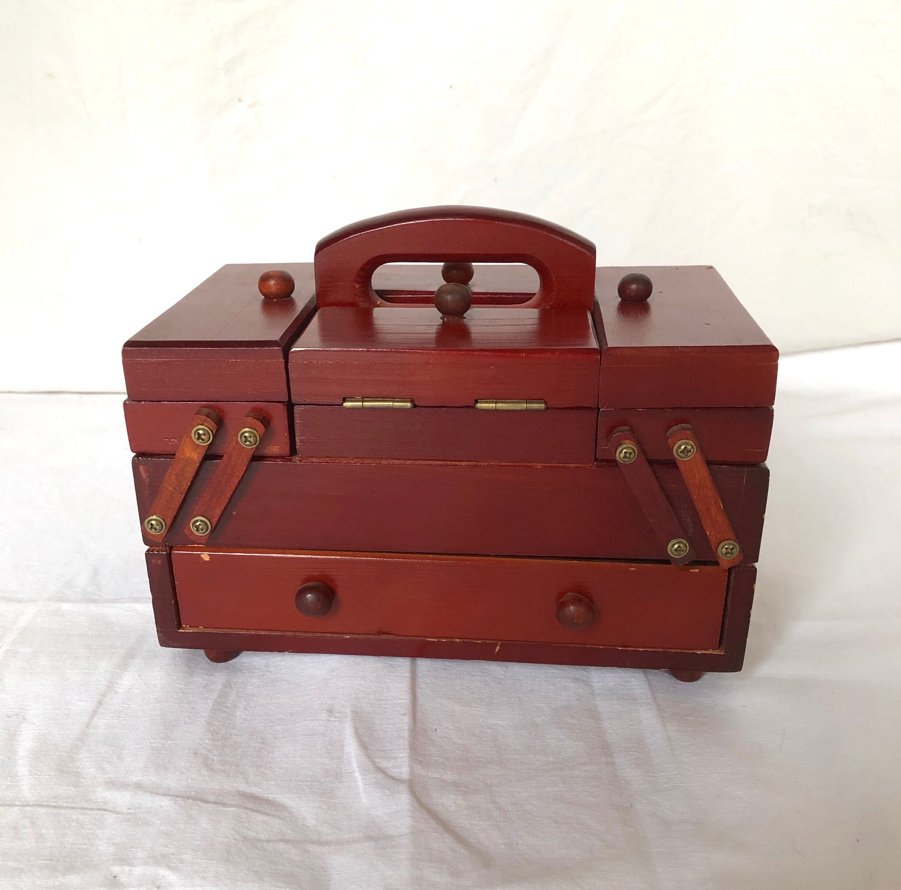 Vintage wooden sewing box