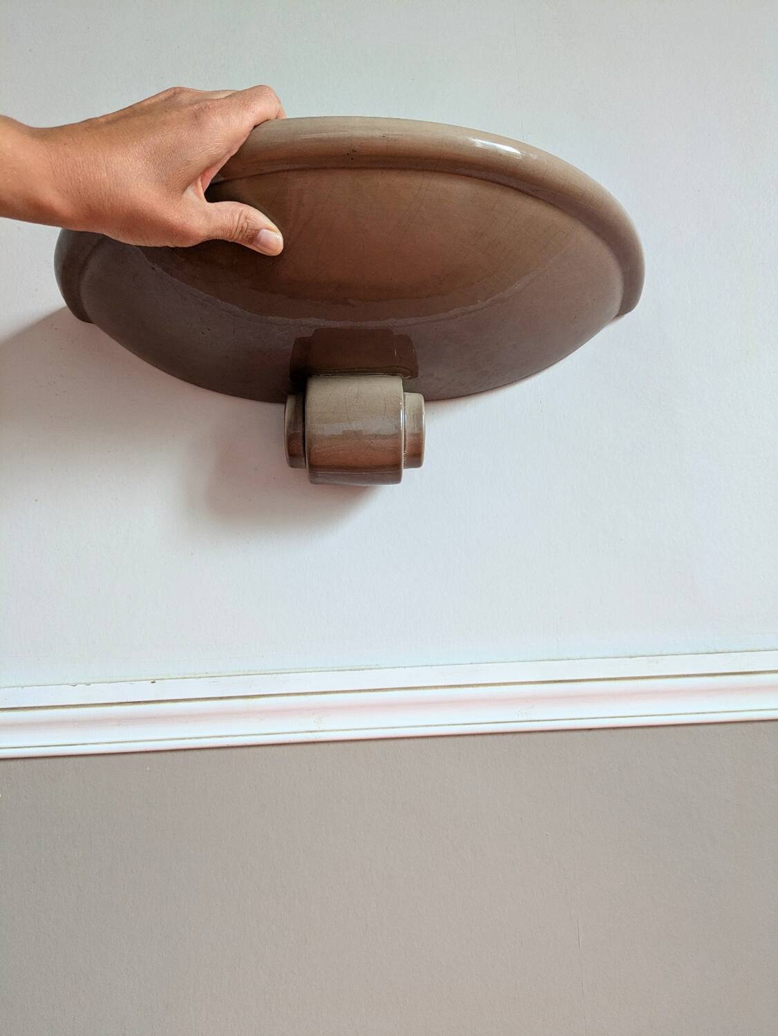 3 Kostka enamelled ceramic wall lights