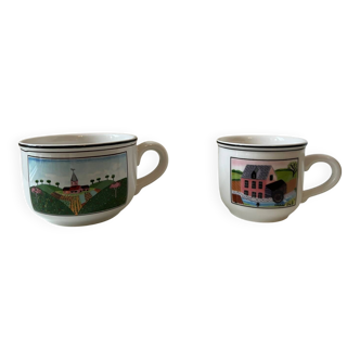 Lot de 2 tasses Villeroy & Boch modèle design Naif