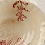 Antique Longchamp compote dish in pink ironstone – Exotic model