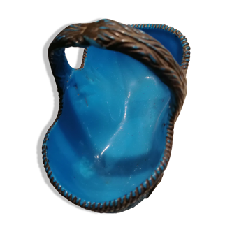 Corbeille opaline bleue 1900