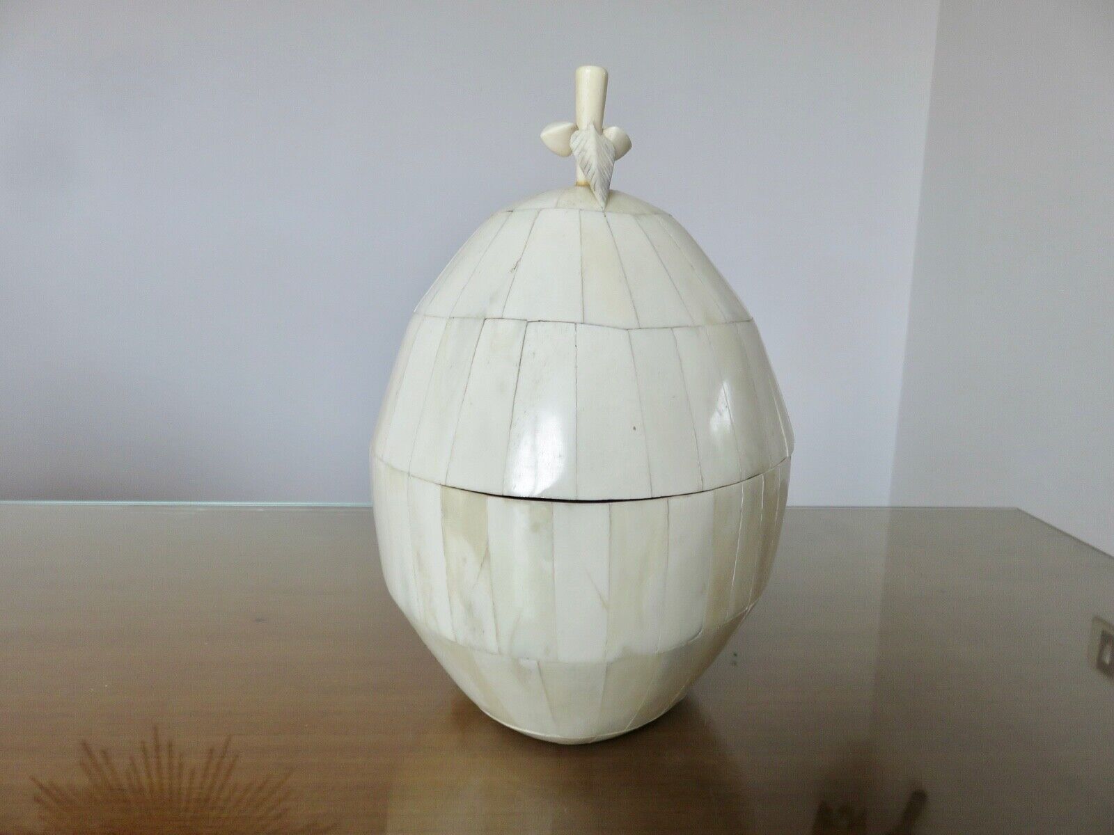 Ice bucket "coconut" bone marquetry 50s