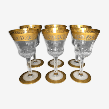 Ensemble de 6 verres à vin en cristal de saint louis modèle thistle