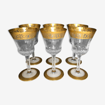 Set of 6 crystal wine glasses from saint louis model thistle