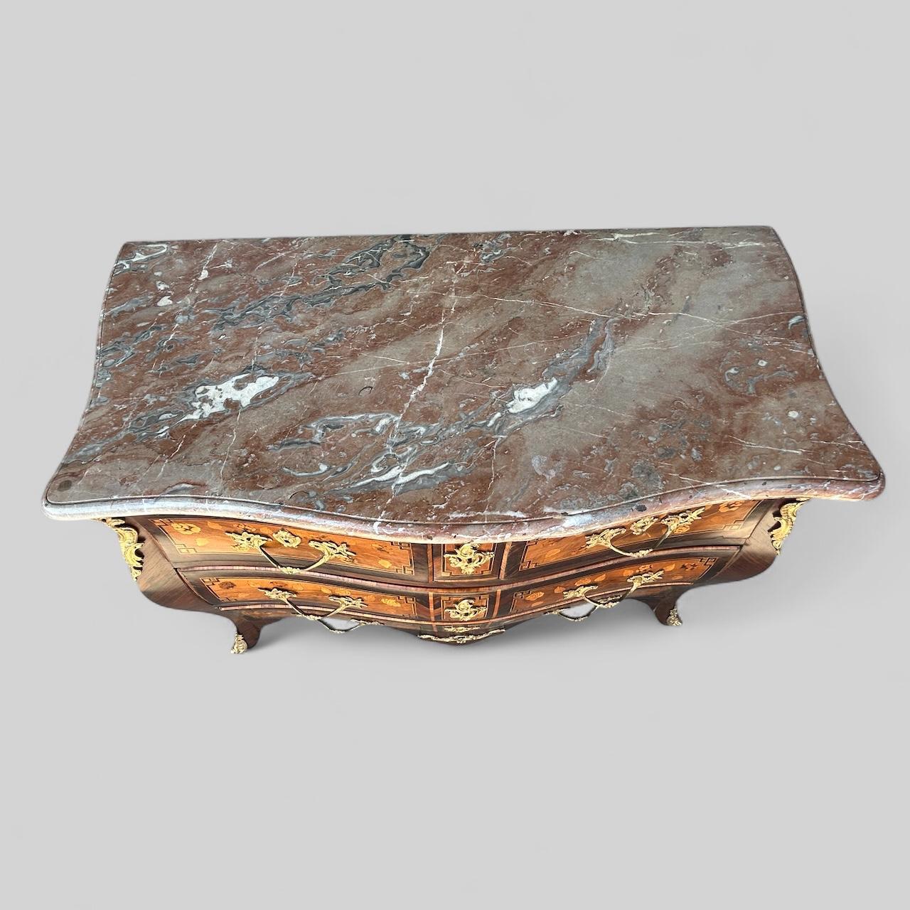 Louis XV period 18th century floral marquetry commode