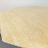 Vintage octagonal travertine dining table from the 70s 80s