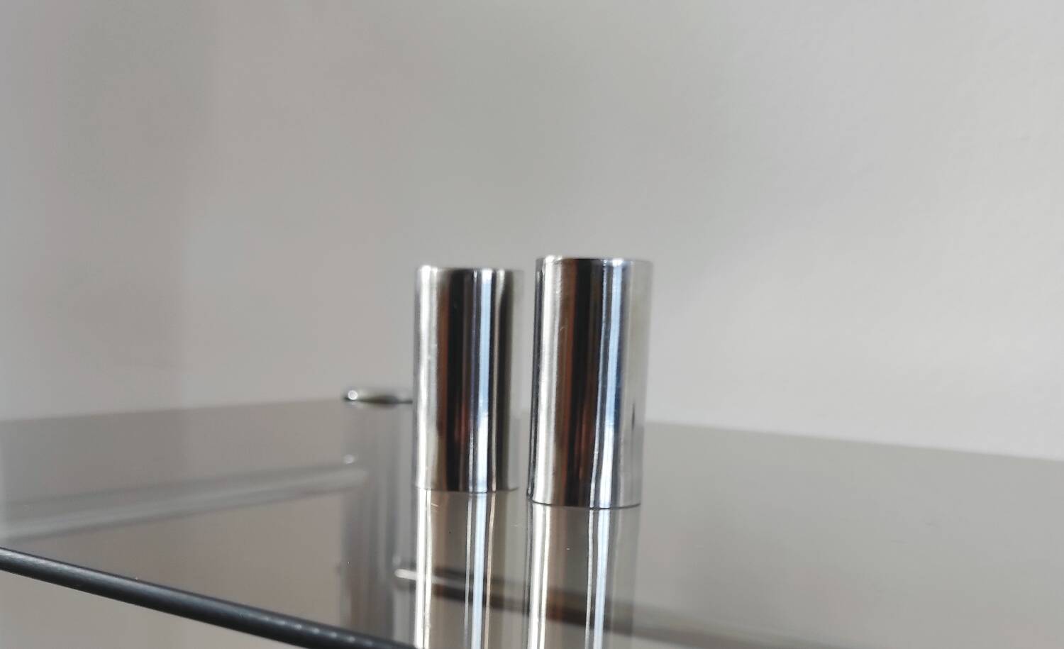 Vintage stainless steel salt and pepper shakers – Scandinavian minimalist design
