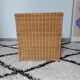 60s woven metal wicker bedside table