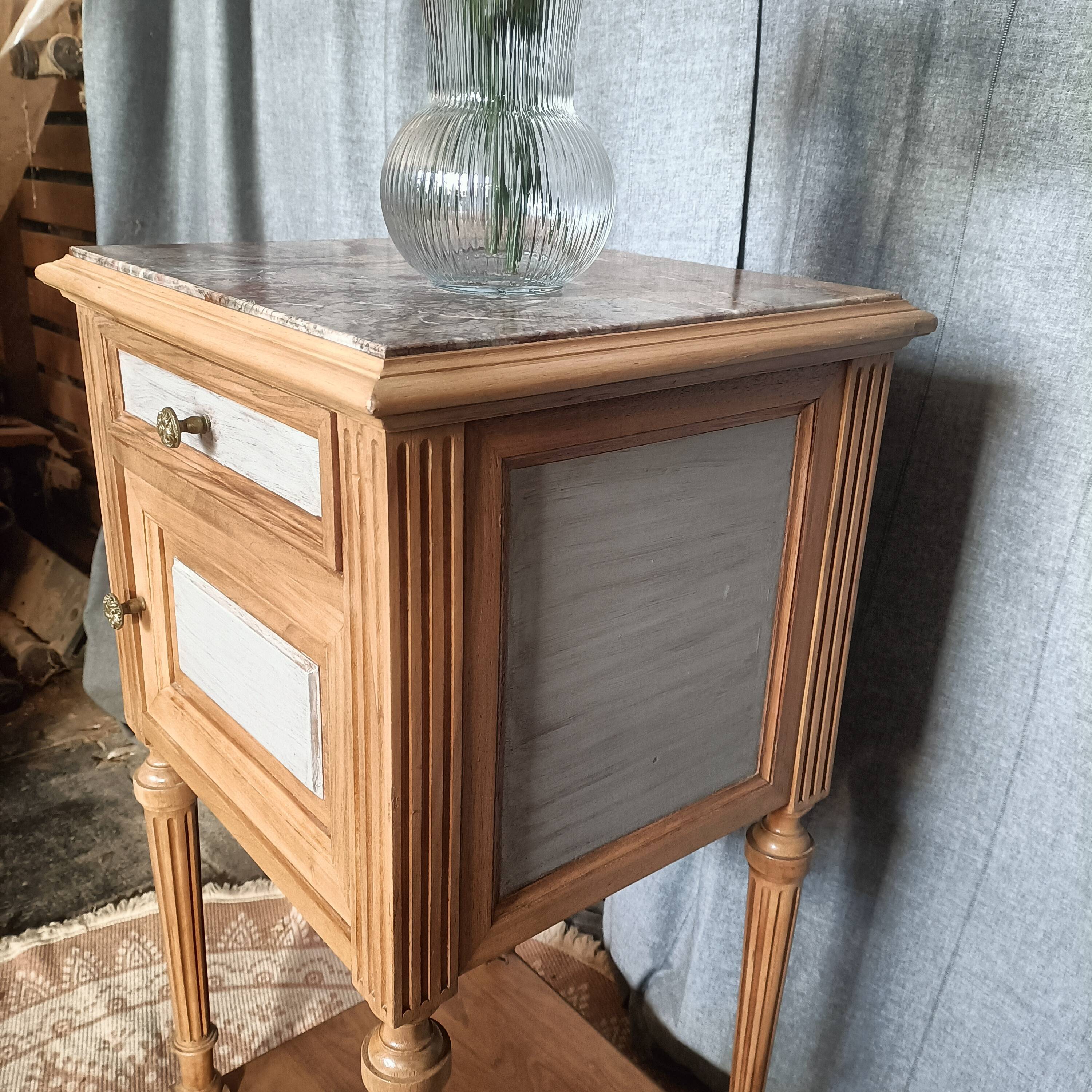 Walnut bedside table