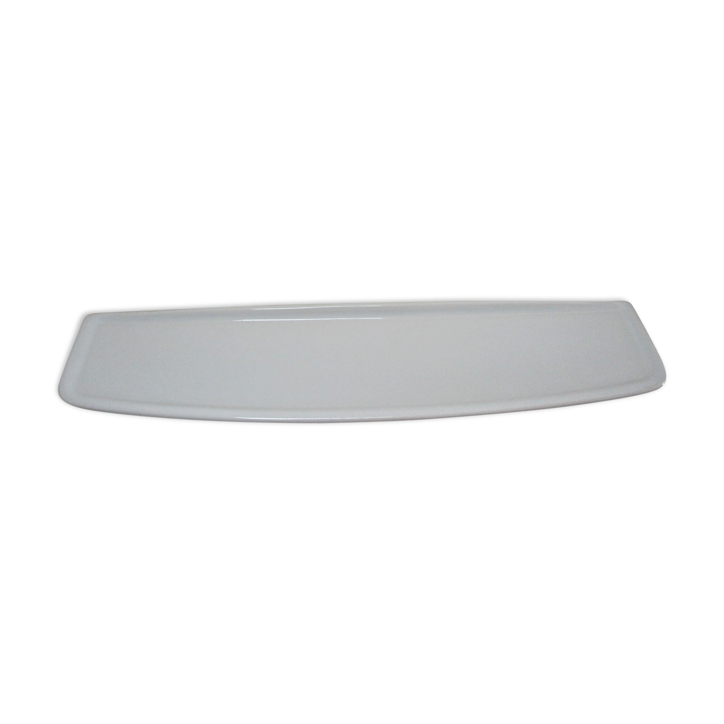 Vintage white enamelled ceramic wall shelf