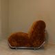 Modular three-seater sofa in steel and velvet, Adriano Piazzesi, 1970