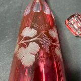 Lined crystal decanter cut and engraved