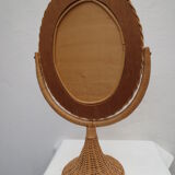 Rattan psyche mirror 22x43cm