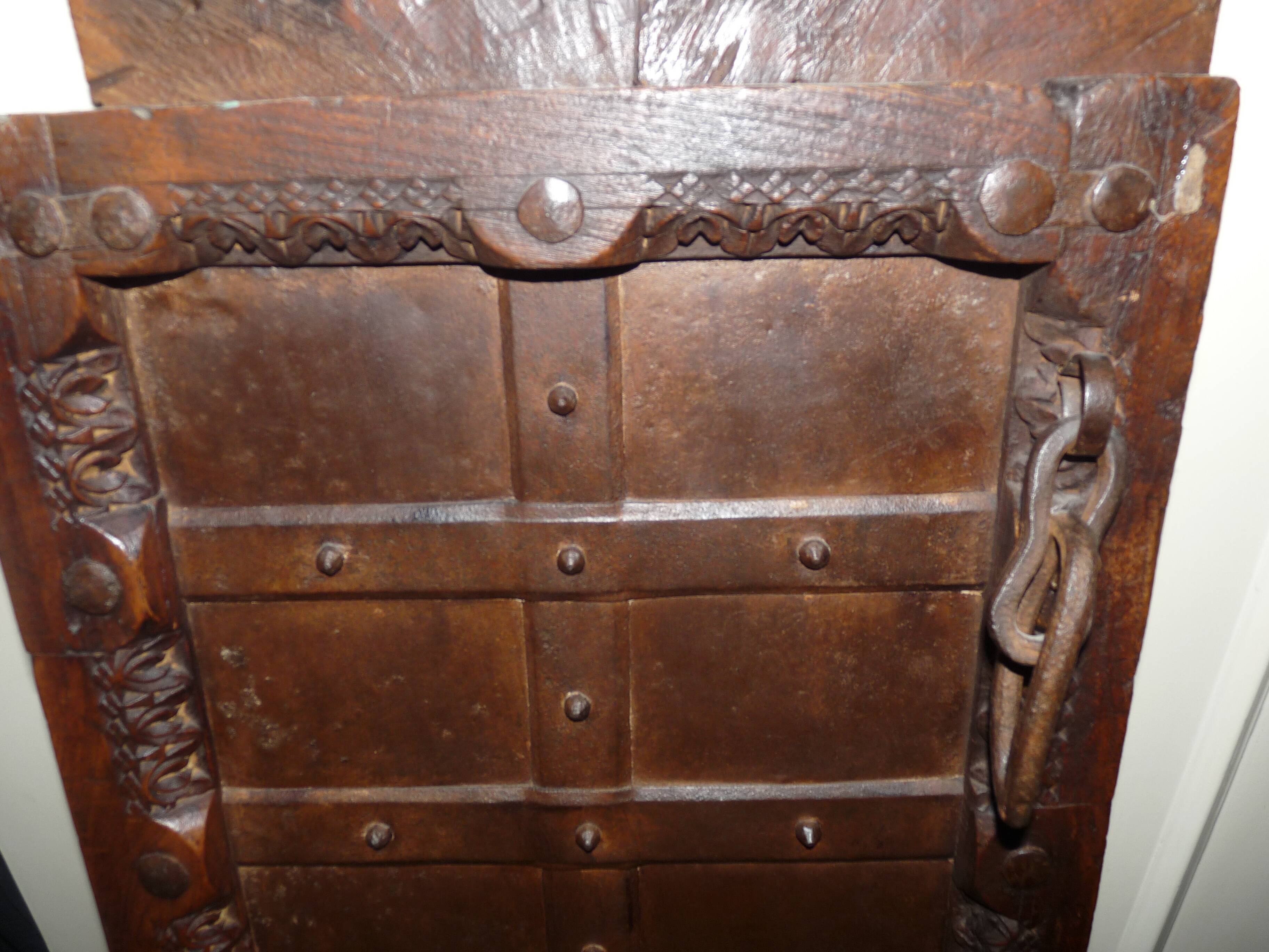 Antique Indian door, carved and decorated