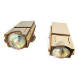 Paire de spots appliques murales loft space age années 70