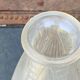 Hyacinth vase in frosted glass art deco foliage pattern