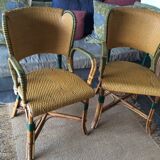 Paire de fauteuils en rotin