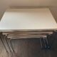 Trio of vintage nesting tables in Formica and chrome metal