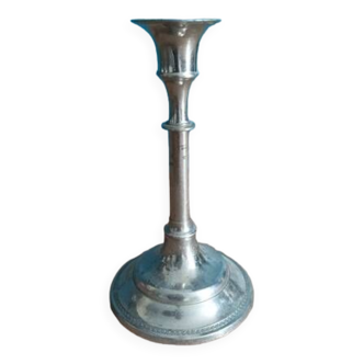 Patinated chrome metal candle holder Dpc 1123201 old brocanteespritdantan