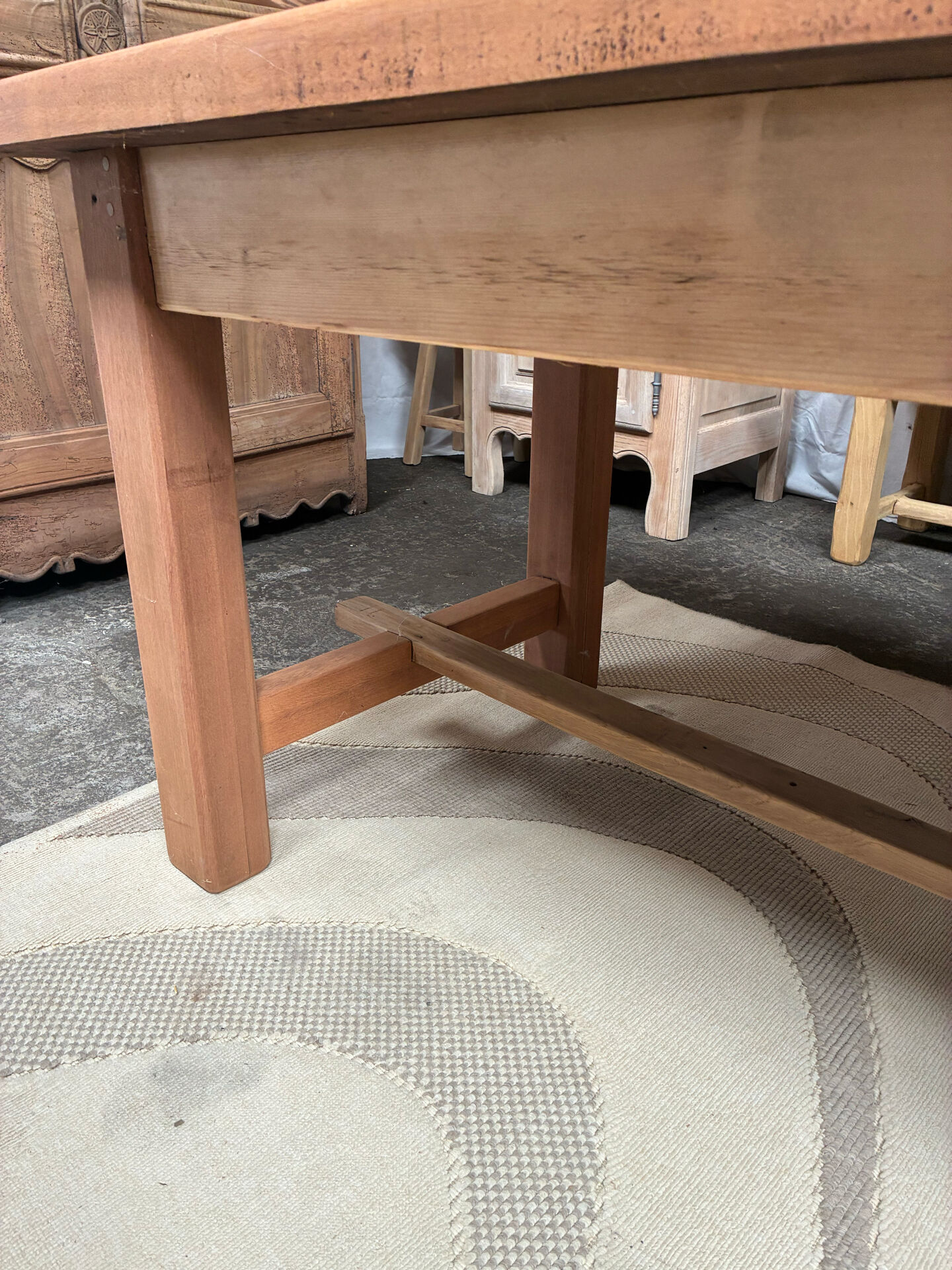 Exotic wood farmhouse table