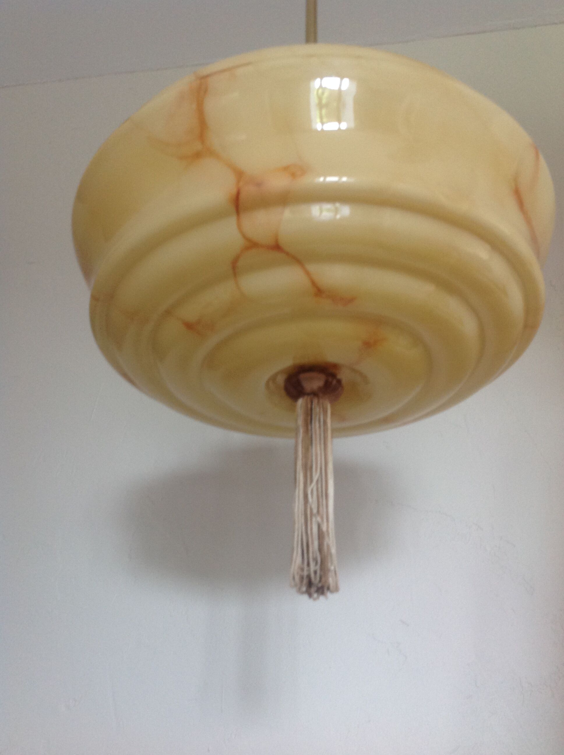 Vintage marbled glass globe ceiling light 50s 60s