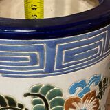 Enamelled ceramic umbrella stand