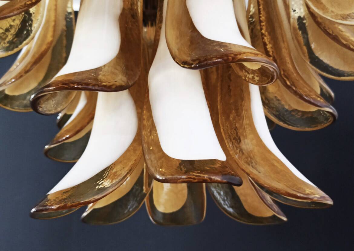 Chandelier 36 vintage cognac elements