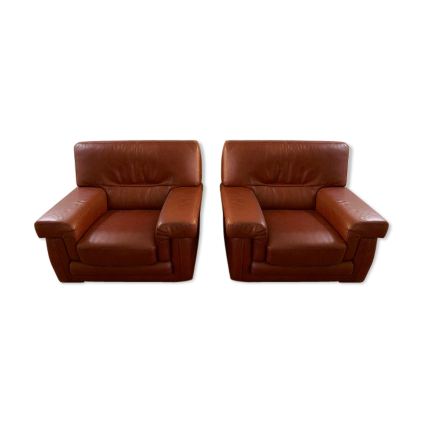 Pair of leather armchairs