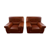 Pair of leather armchairs