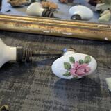 Pair of floral ceramic handles, vintage charm