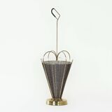 Mid-century umbrella stand of brass and perforated metal, 1950s
