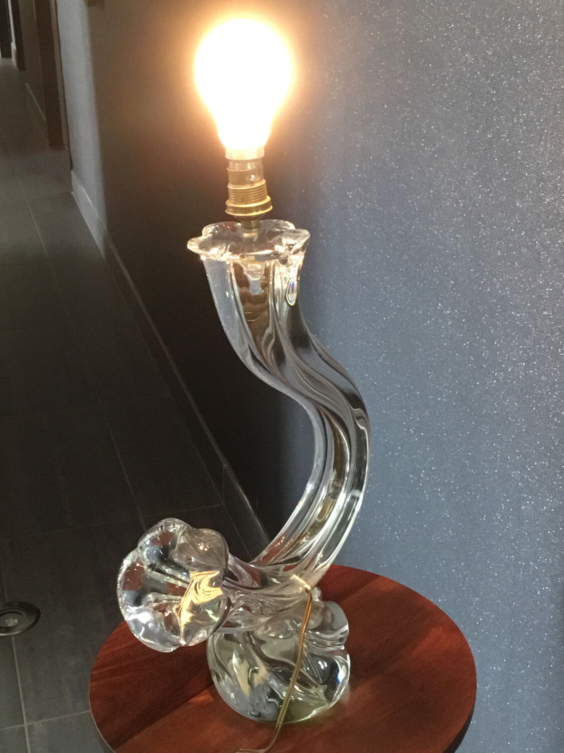 Daum living room lamp base in crystal cornucopia model 50-60'