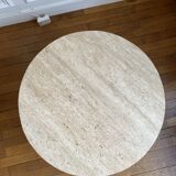 Omega Circular Coffee Table Natural Travertine - 80cm D