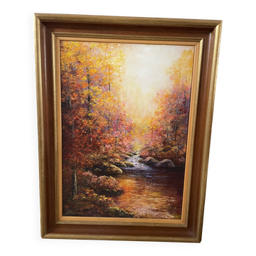 Landscape painting in oil on canvas, signed.