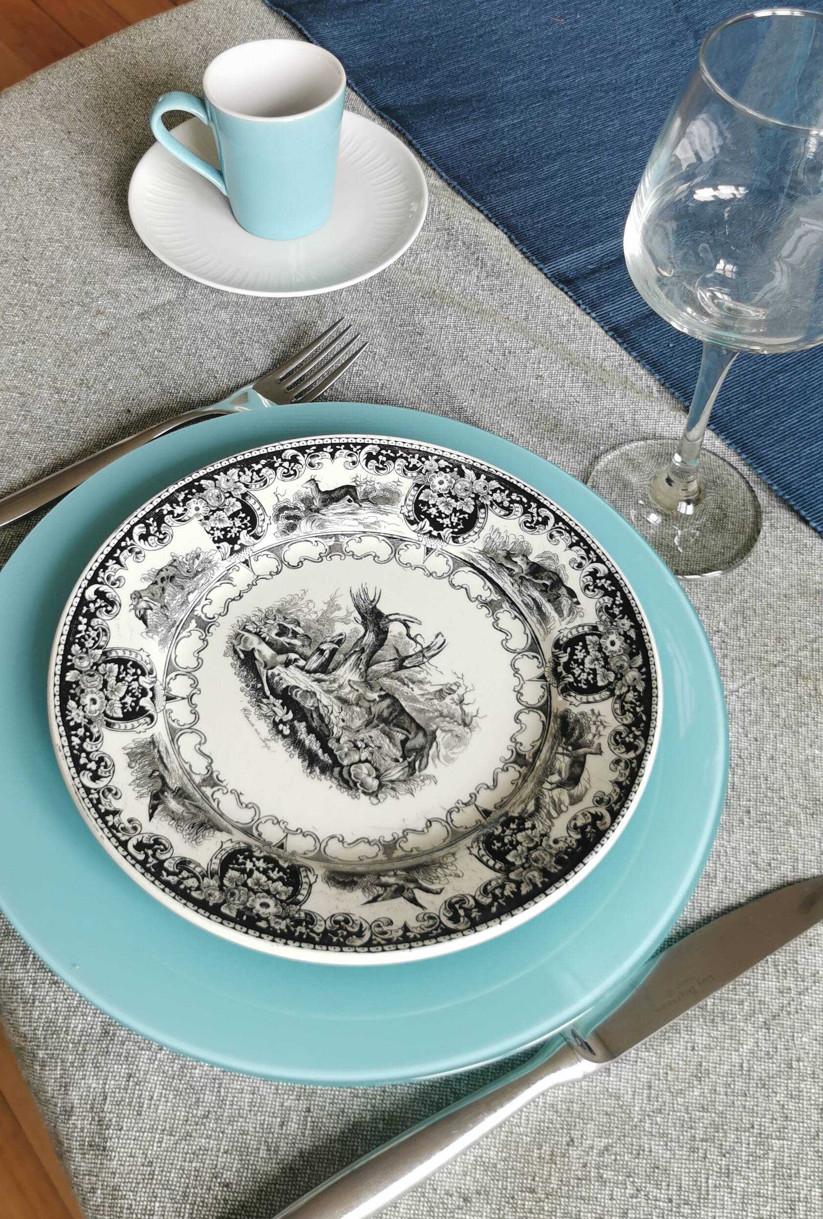 Lot de 6 assiettes en faïence Longwy Huart & Nothomb