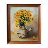 Tableau de Viollet F. "Bouquet de fleurs jaunes"