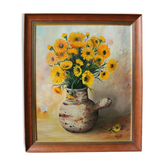 Painting by Viollet F. "Bouquet of yellow flowers"