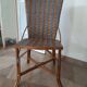 Vintage set of 2 garden woven rattan chairs - sky blue nets - 40