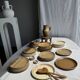 Lot de 20 assiettes en grès brun épais évasées D22,5