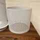Set of 2 large metal candle holders in scandinavian design.