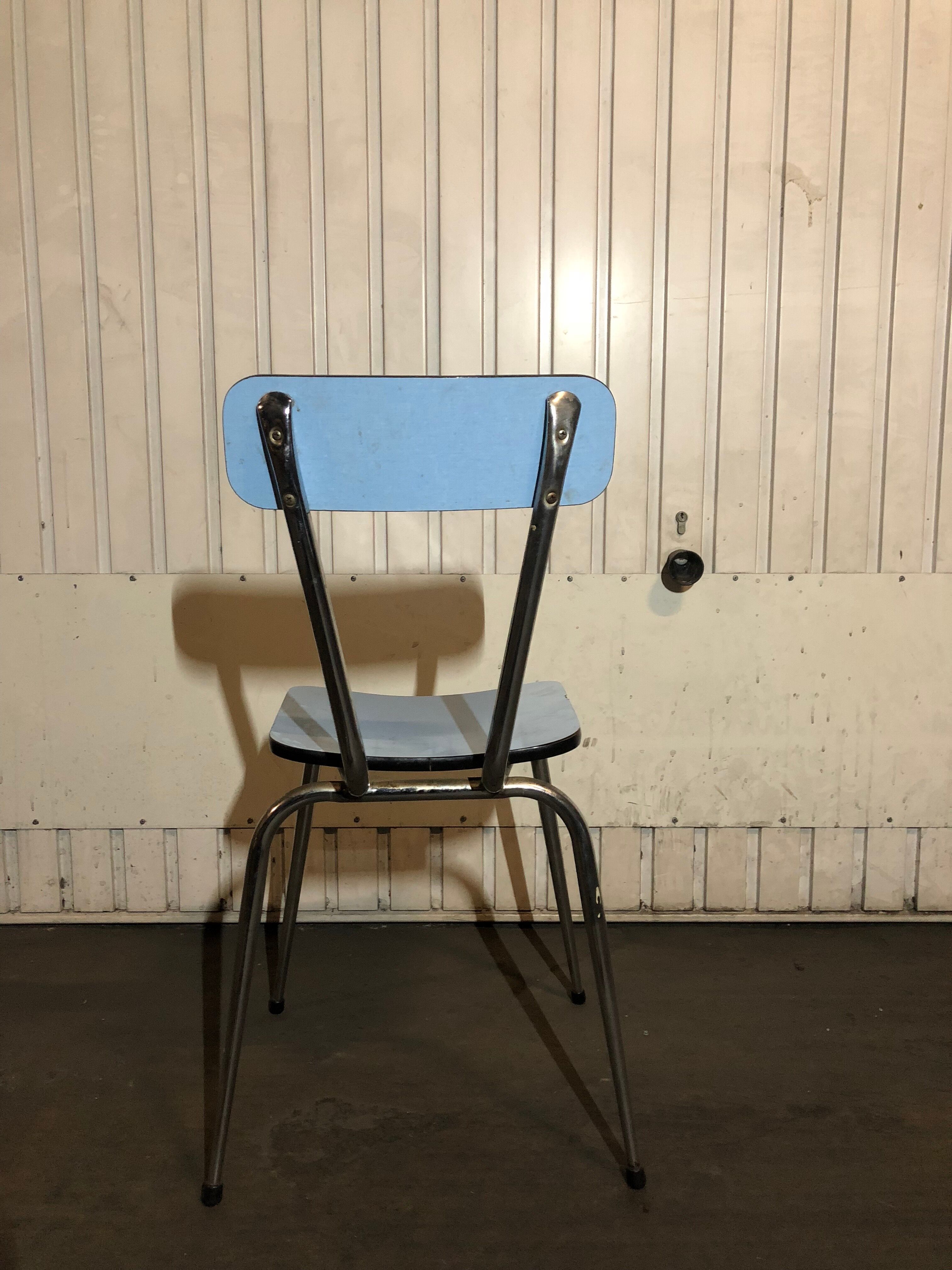 Lot chairs + blue formica stool