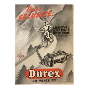 Affiche ancienne velo votre securité