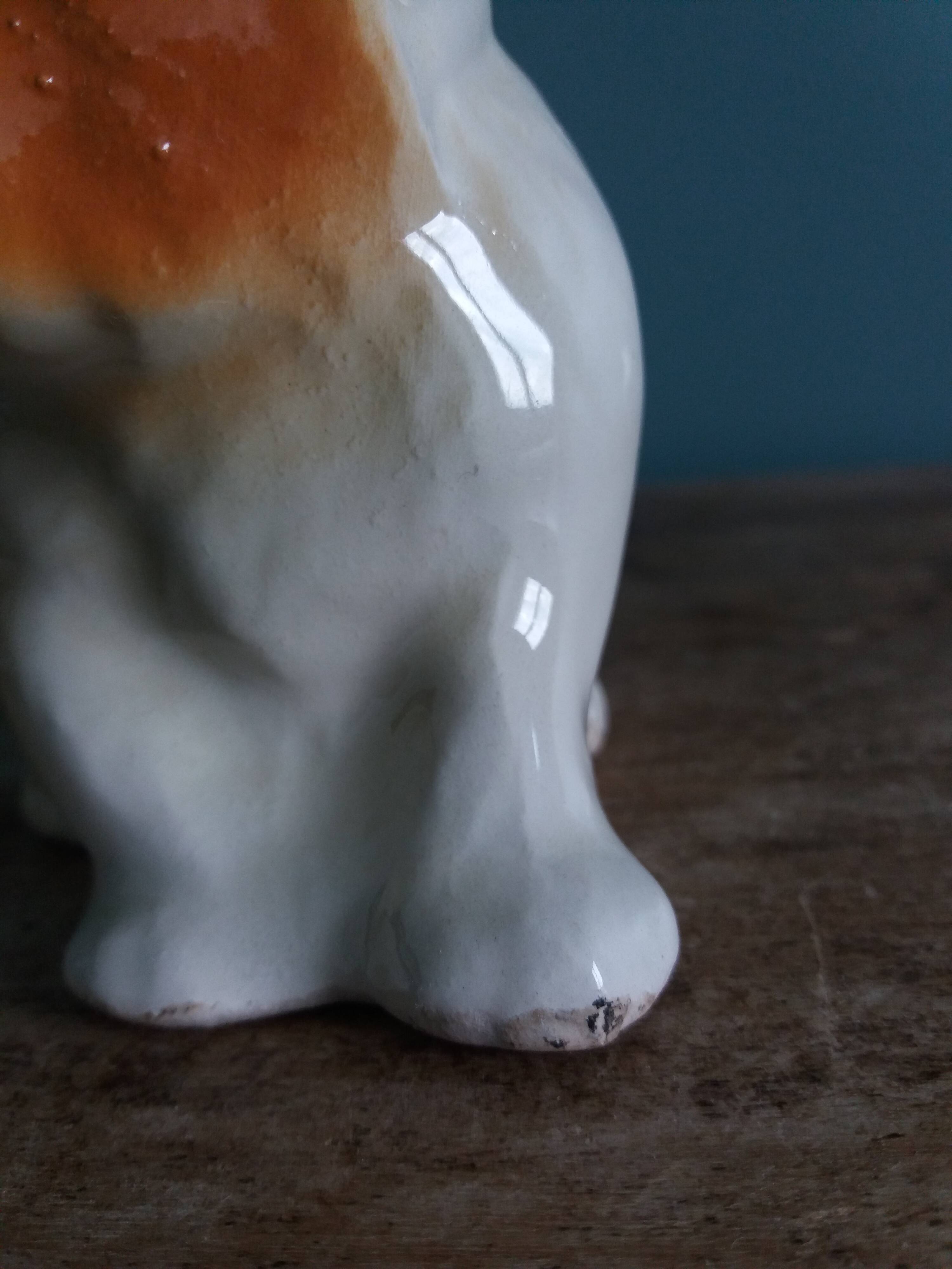 Dog signed Desvres Gabriel Fourmaintraux early 20th century