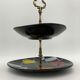 Vintage ceramic and brass cake display 1950s